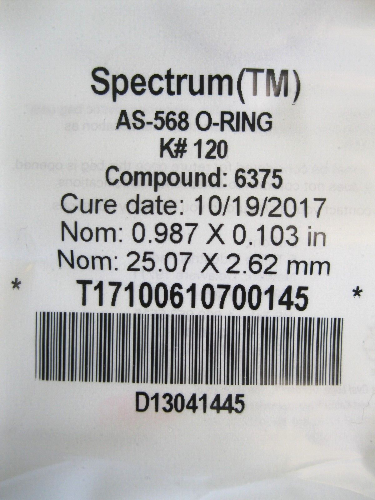 NEW Lot (3) Sealed DuPont Kalrez Spectrum K#120 Compound 6375 O-Ring L15