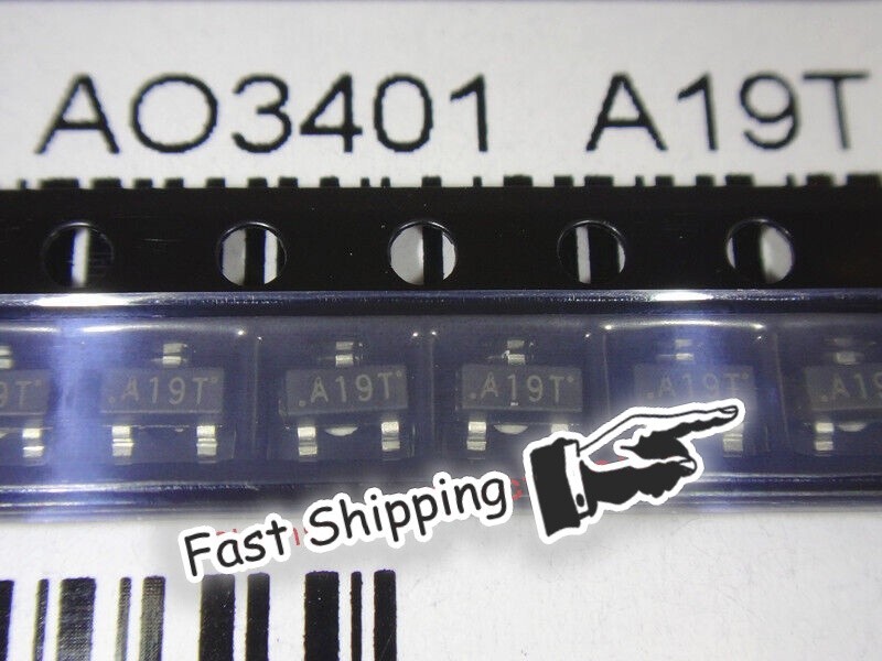 50pcs AO3401 A19T SOT-23 P-Channel MOSFET TRANSISTORS