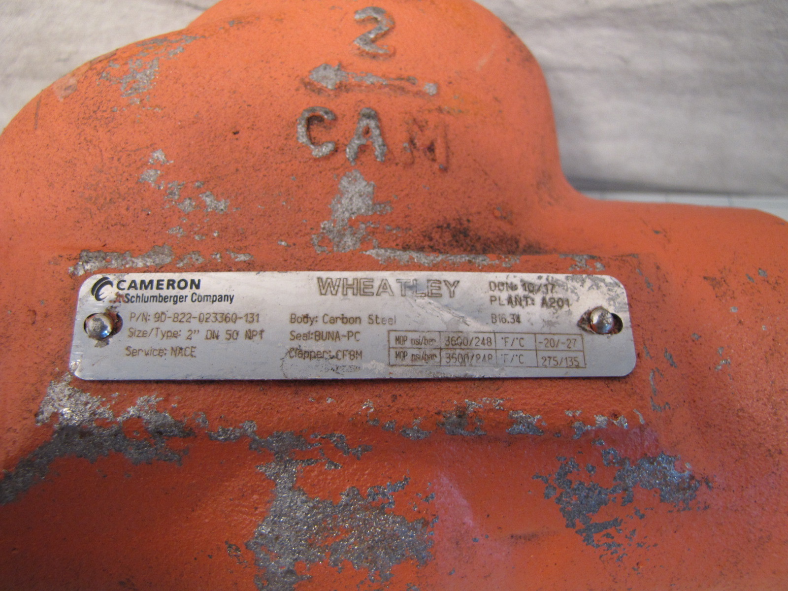 Cameron Wheatley 9D-822-023360-131 2″ Swing Check Valve NEW