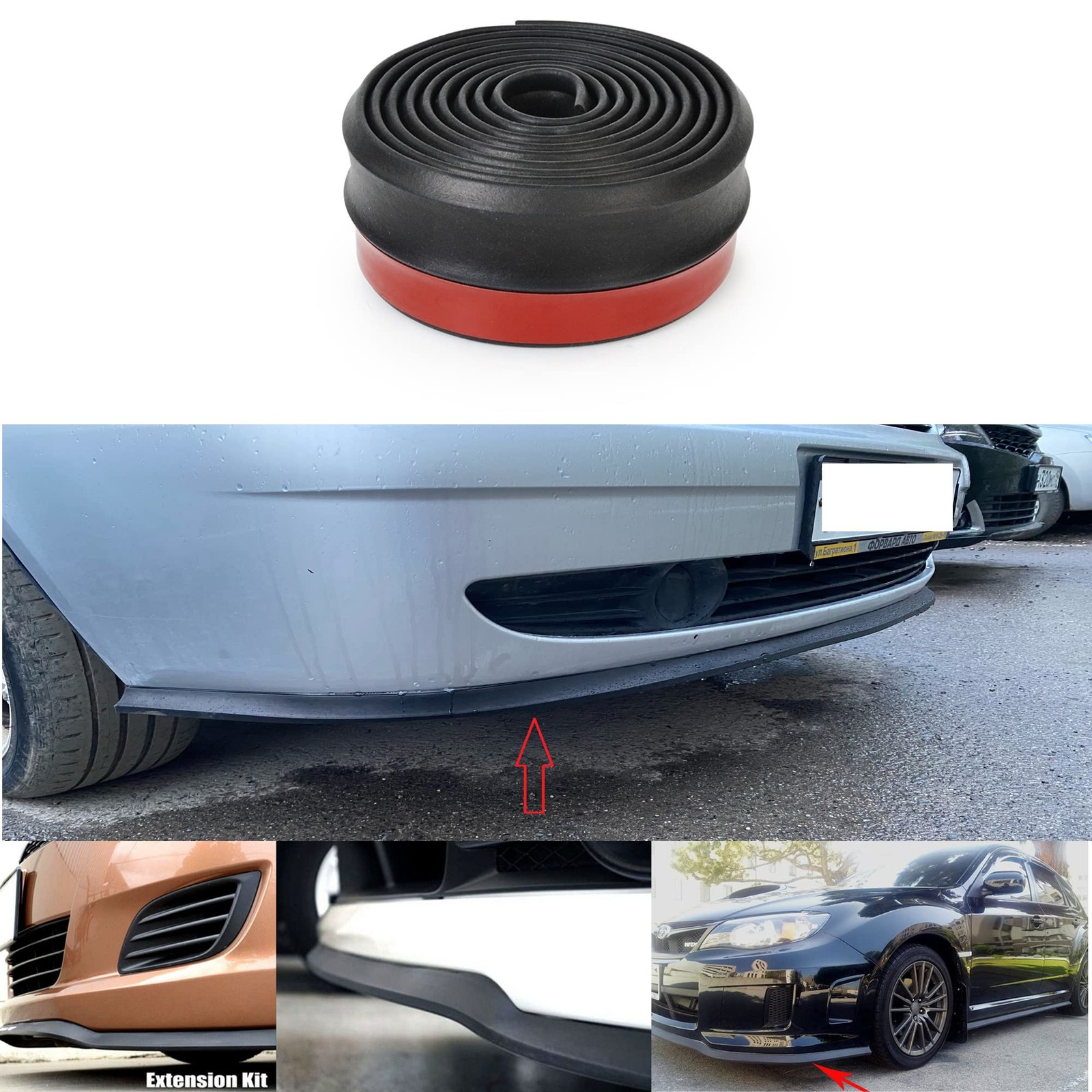 8.2FT Bumper Lip Stickers – 2.5M Car Front Bumper Lip Rubber Protectors – 60m…