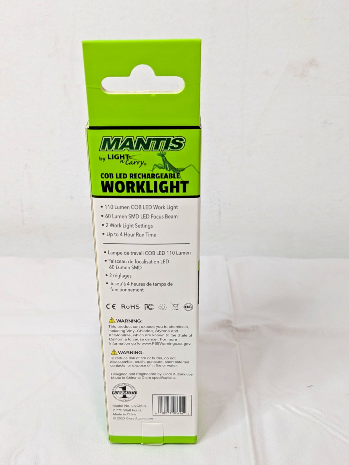 Light-N-Carry MANTIS LED COB Work Light 110lm Max LNCMINI