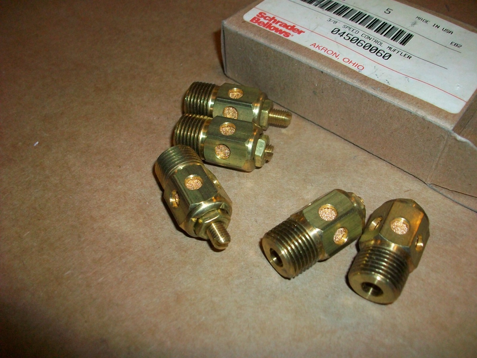 5pc Schrader Bellows 3/8″ Speed Control Muffler 045060060 NEW
