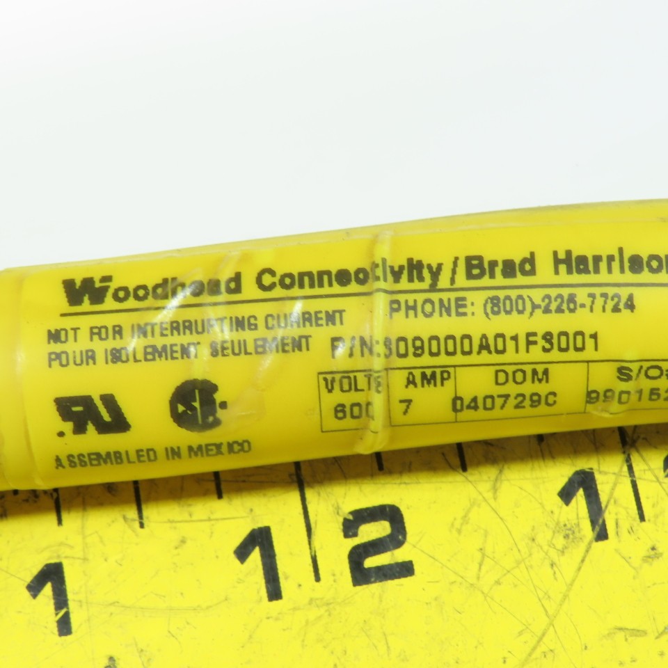Woodhead 309000A01F3001 9-Pin Multi-Conductor Cable Assembly 16 AWG 7A 600V 26′