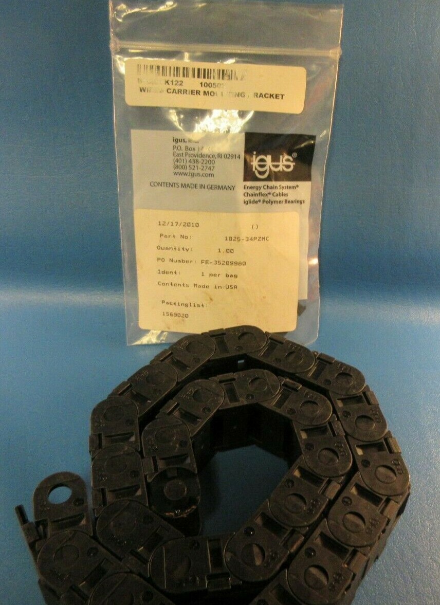 IGUS 15.025.038 24 Piece Energy Chain Cable +one 1025-34 PZMC Bracket,15-025-038
