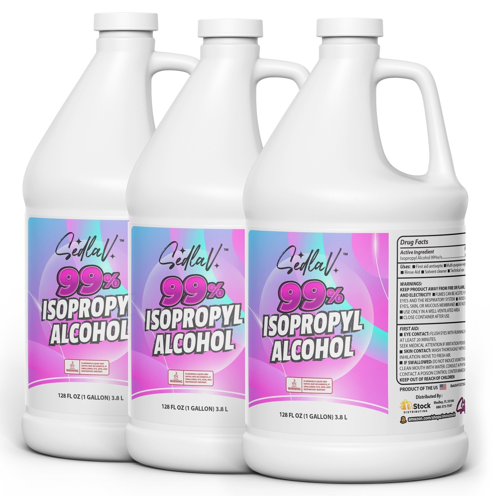 ISOPROPYL ALCOHOL 99% 3 GALLONS 100% PURE