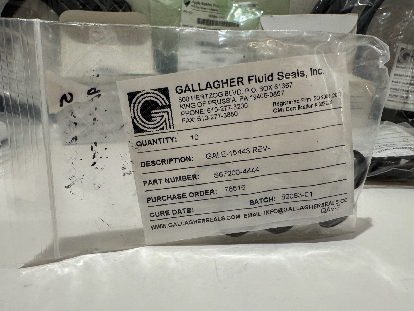 Industrial Fluid Seals Lot Gallagher Fluid Seals American Variseal Stainless Par
