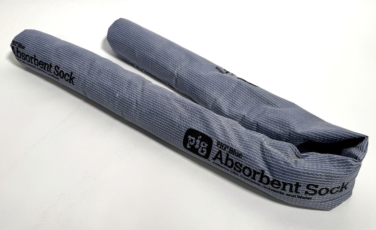 New PIG 4048, 48″ x 3″ Blue Absorbent Sock, Universal Use Oils, Water, Coolants