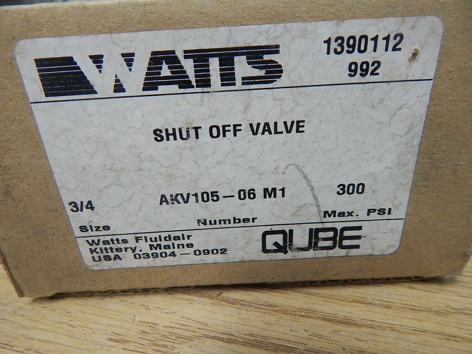 NEW Watts 992 3/4 AKV105-06MI 300 Shut Off Valve *FREE SHIPPING*