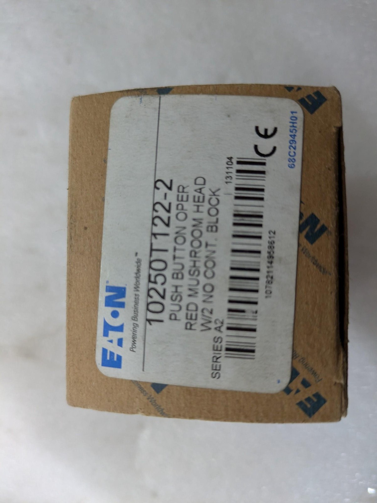 Eaton 10250T122-2 Red Mushroom Head Pushbutton Operator 2 NO Contact Block Spare