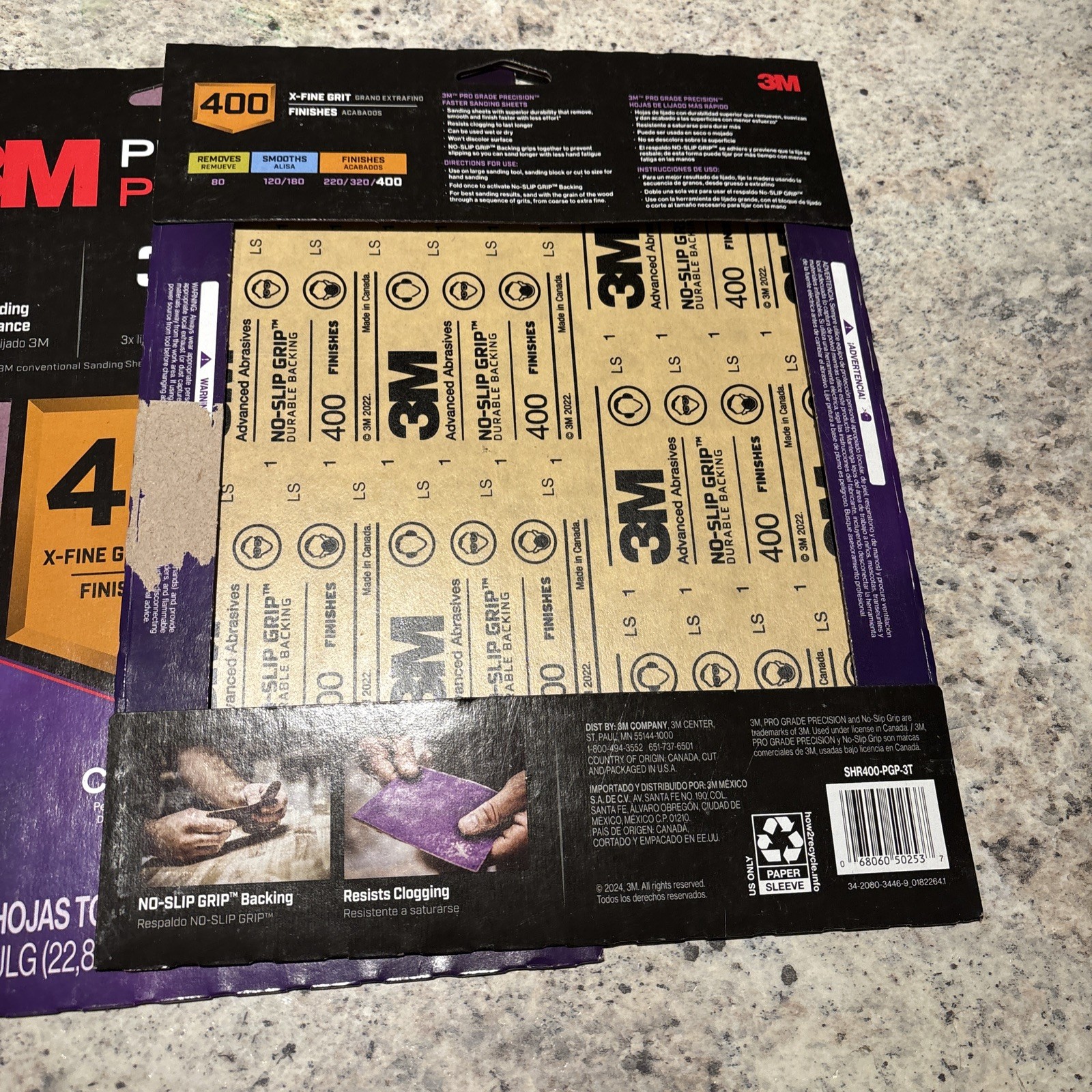 3M SHR400-PGP-3T Sanding Sheet, Coated, Ceramic, Film, Pk Of 6
