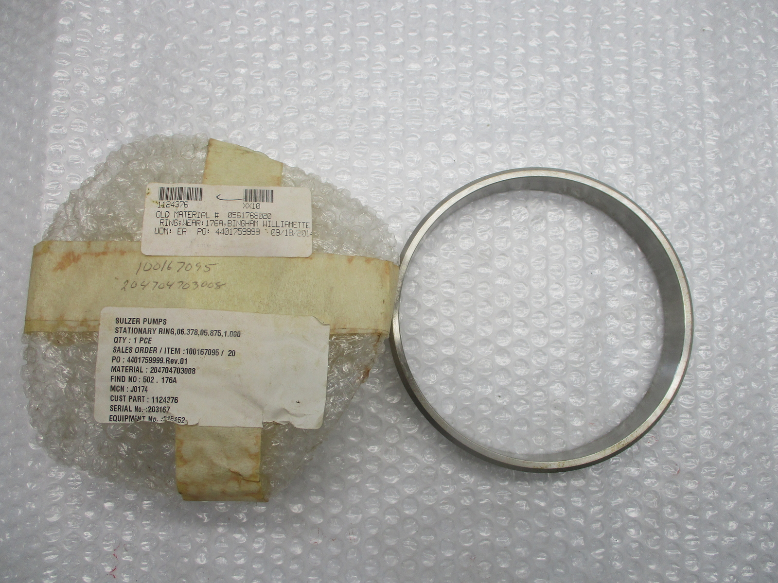 SULZER PUMPS 204704703008 STATIONARY RING NSNP