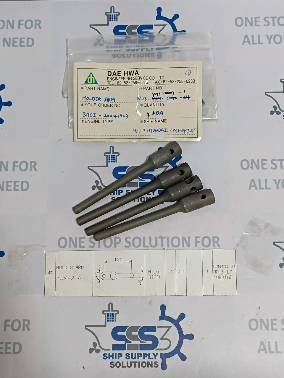 DAE N23-Y71-0007 Holder Arm For Common to HP & LP Turbine