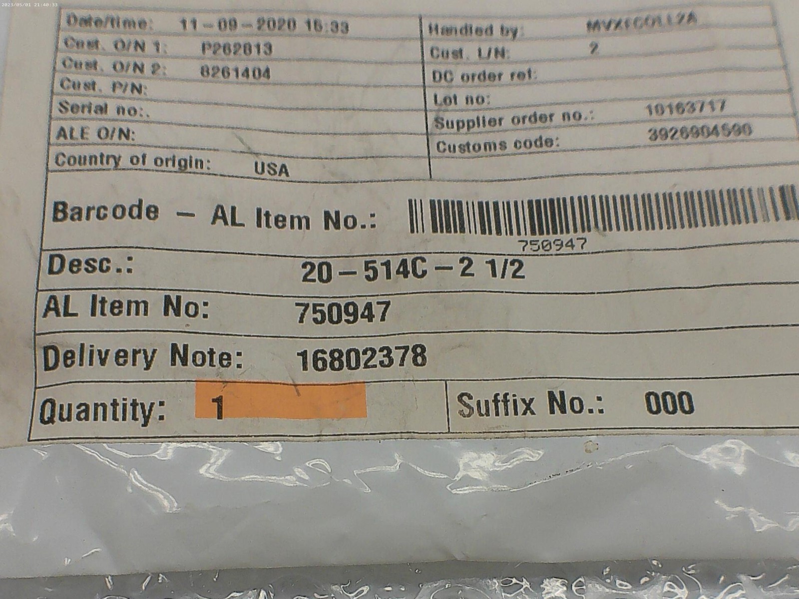 ALFA LAVAL 750947 STEM SEAT NSNP