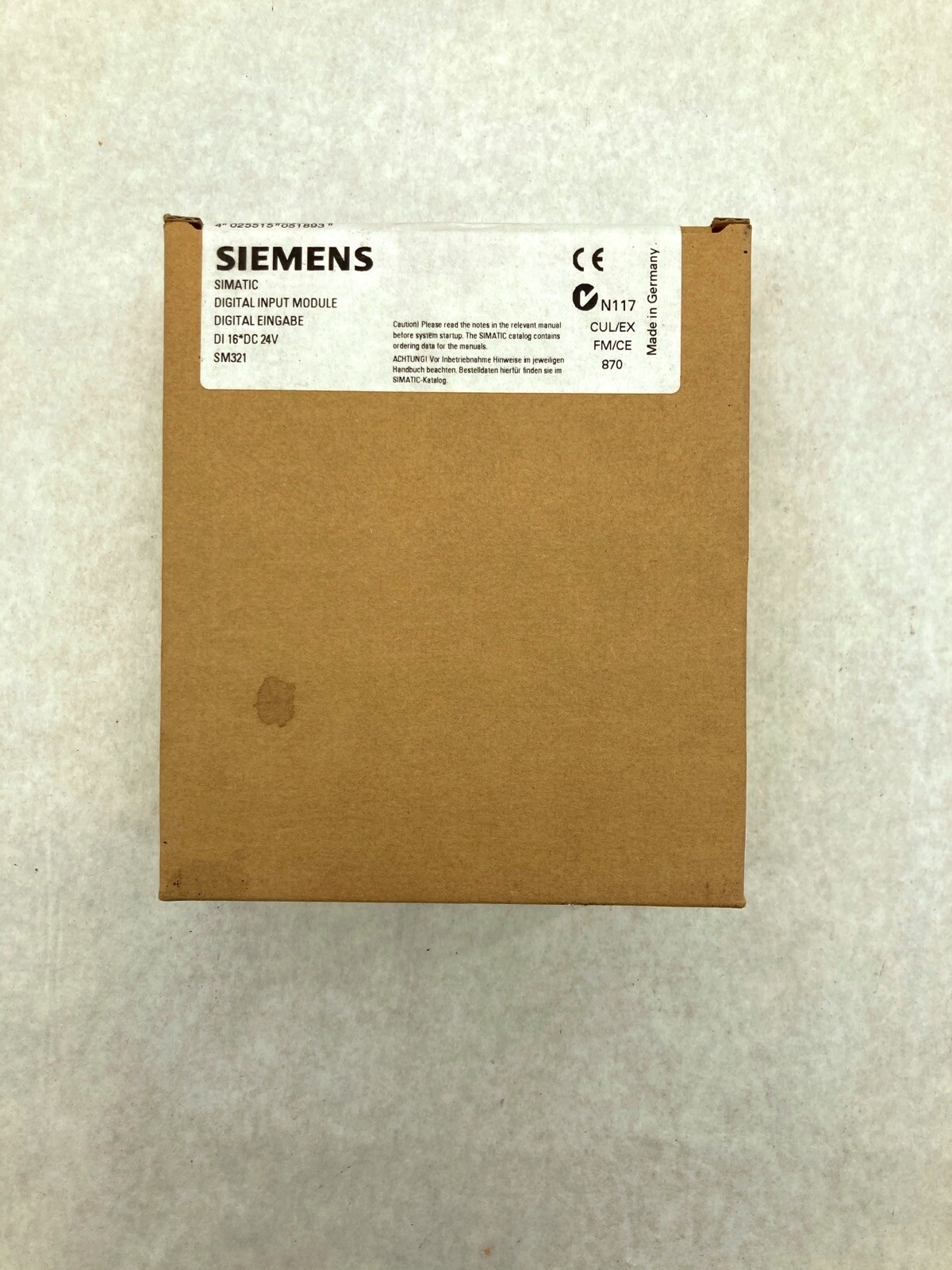 SIEMENS 6ES7 321-1BH02-0AA0 DIGITAL INPUT MODULE DI 16*DC 24V