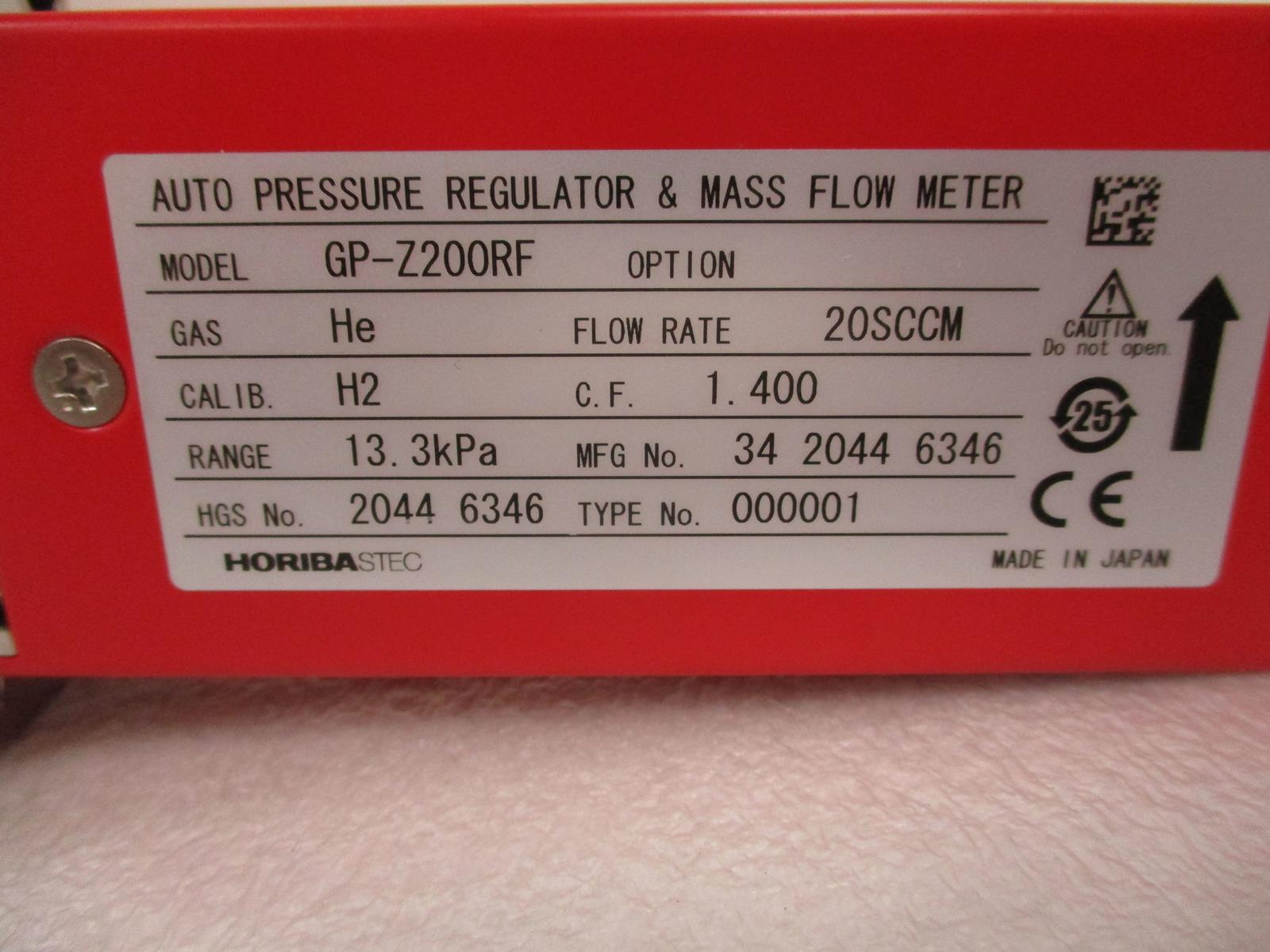 HORIBASTEC GP-Z200RF AUTO PRESSURE REGULATOR & MASS FLOW METER