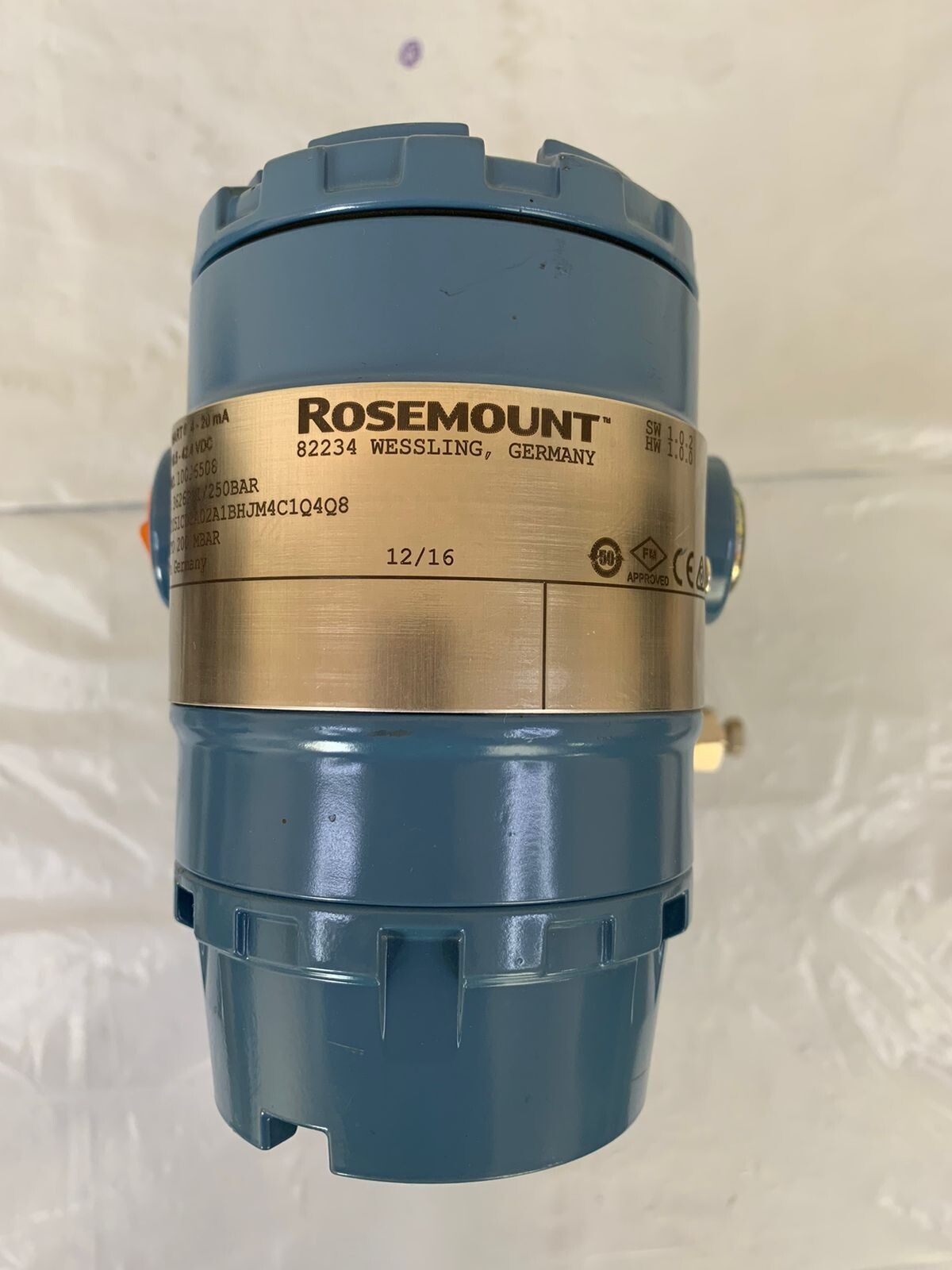 Rosemount / 2051 Pressure Transmitter / HART / WP 3626PSI-250BAR / Cal.0-200MBAR