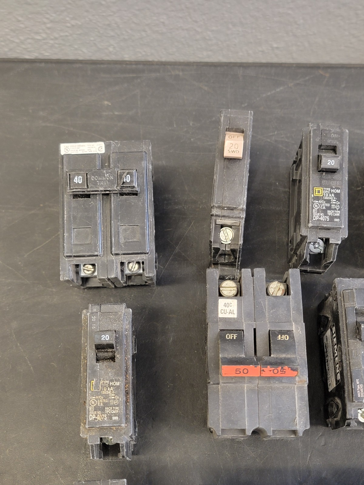 Lot of 32 Circuit Breakers Various Amps See Photos