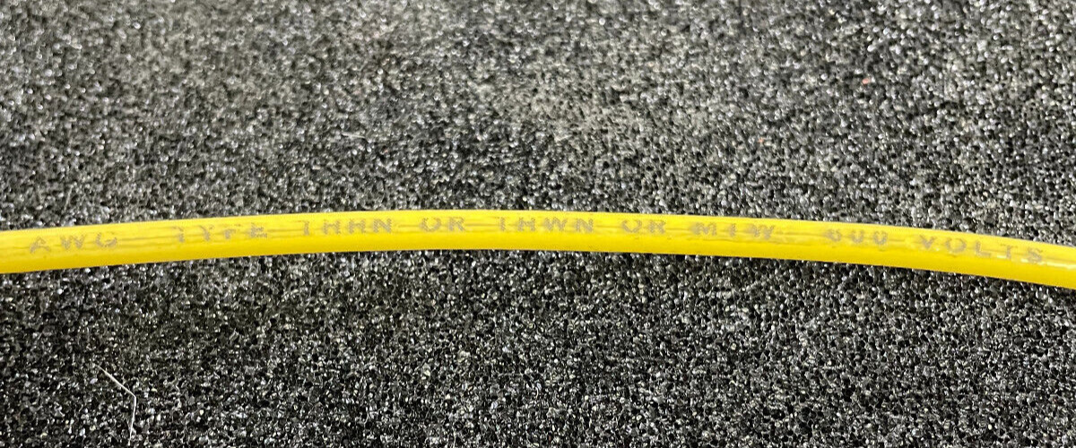 General Cable 12 AWG Yellow Wire 12/19W THHN/THWN/MTW VW-1 600V GAS & OIL 100Ft