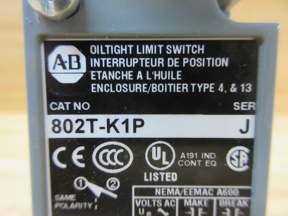 Allen Bradley 802T-K1P Limit Switch 802TK1P Series J