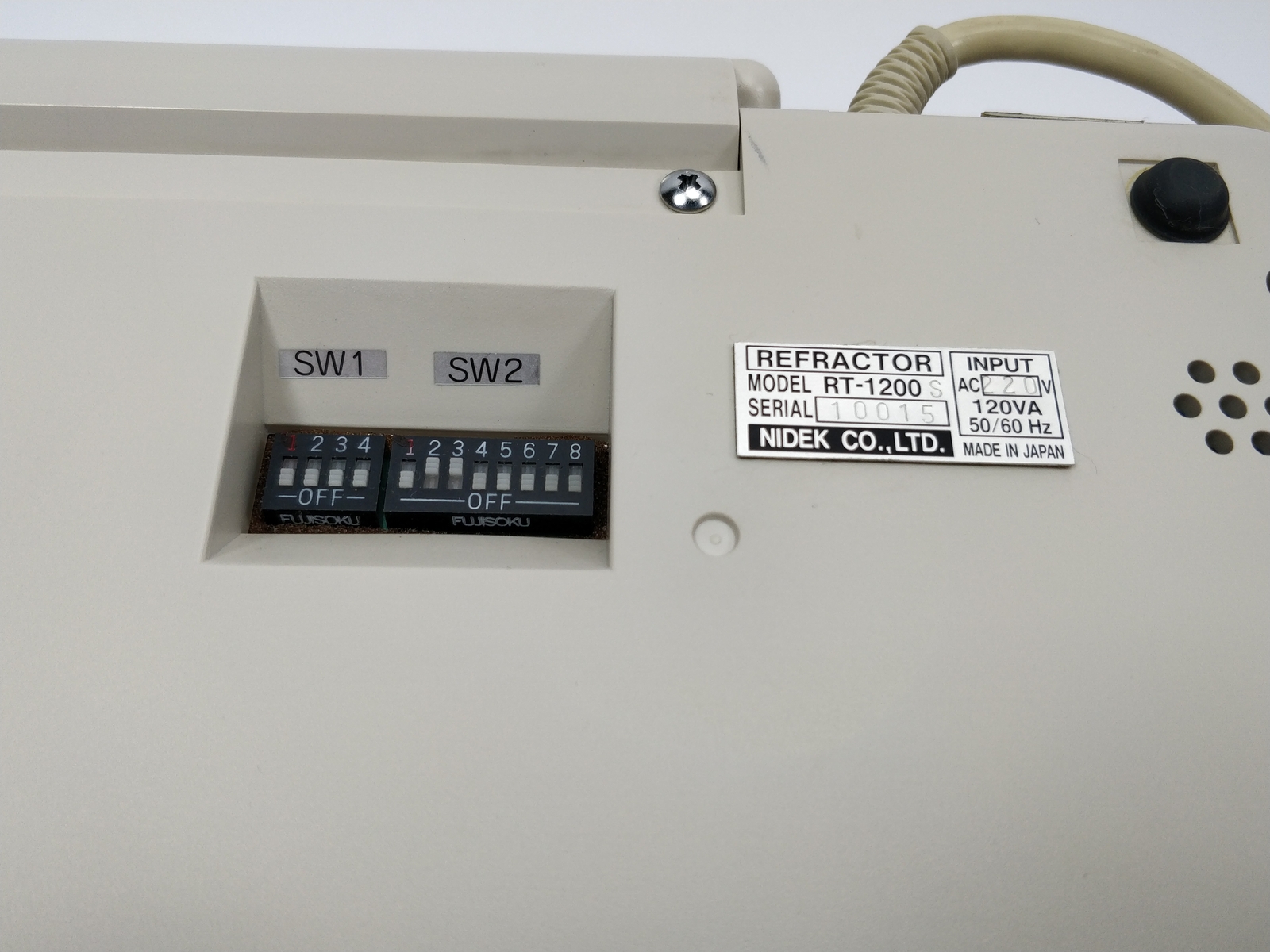 Nidek RT-1200 Refractor Control Panel – Ophthalmic Equipment