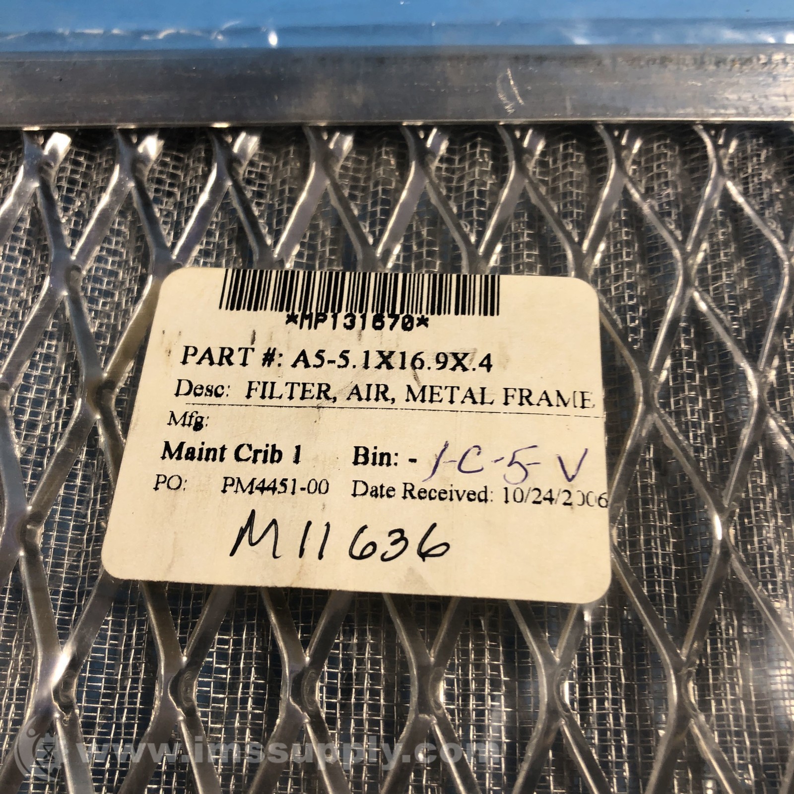 A5-5.1X16.9X.4 Filter, Air, Metal Frame FNFP