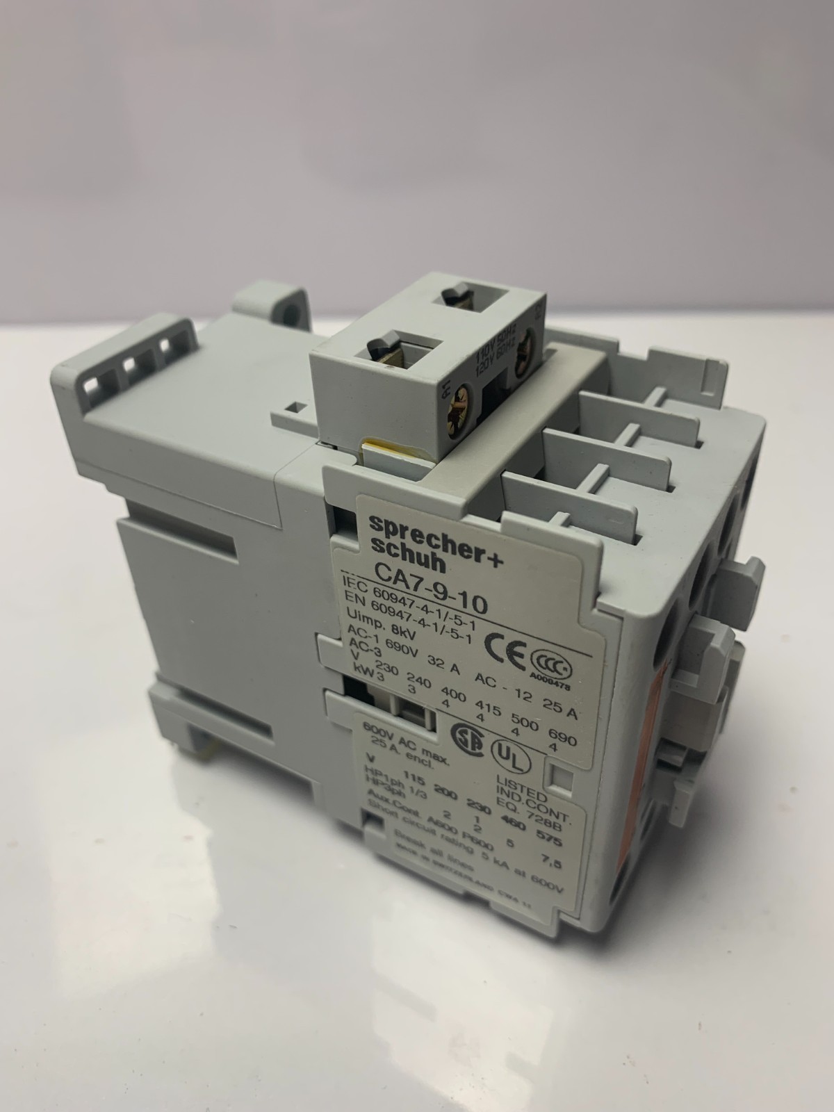 New Sprecher + Schuh Contactor CA7-9-10 110/120VAC