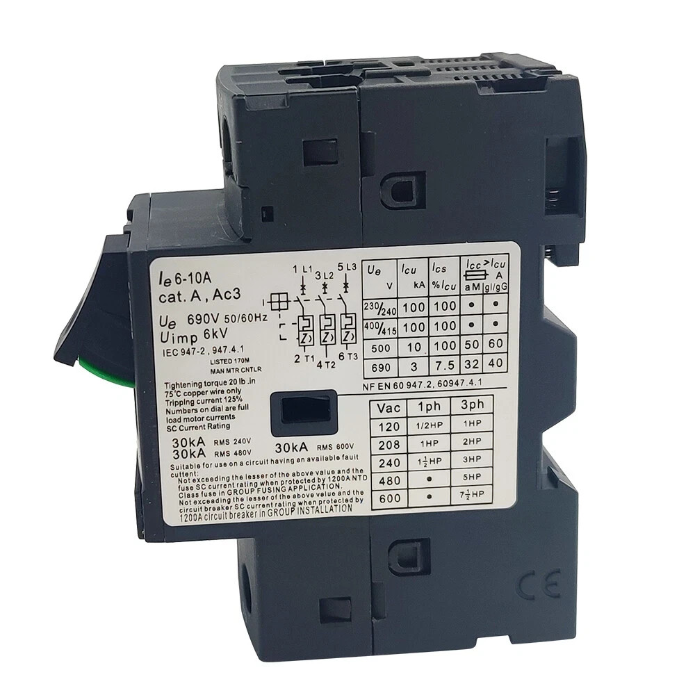 GV2ME14 6-10A Motor circuit breaker Deca Manual Motor Starter Button NEW