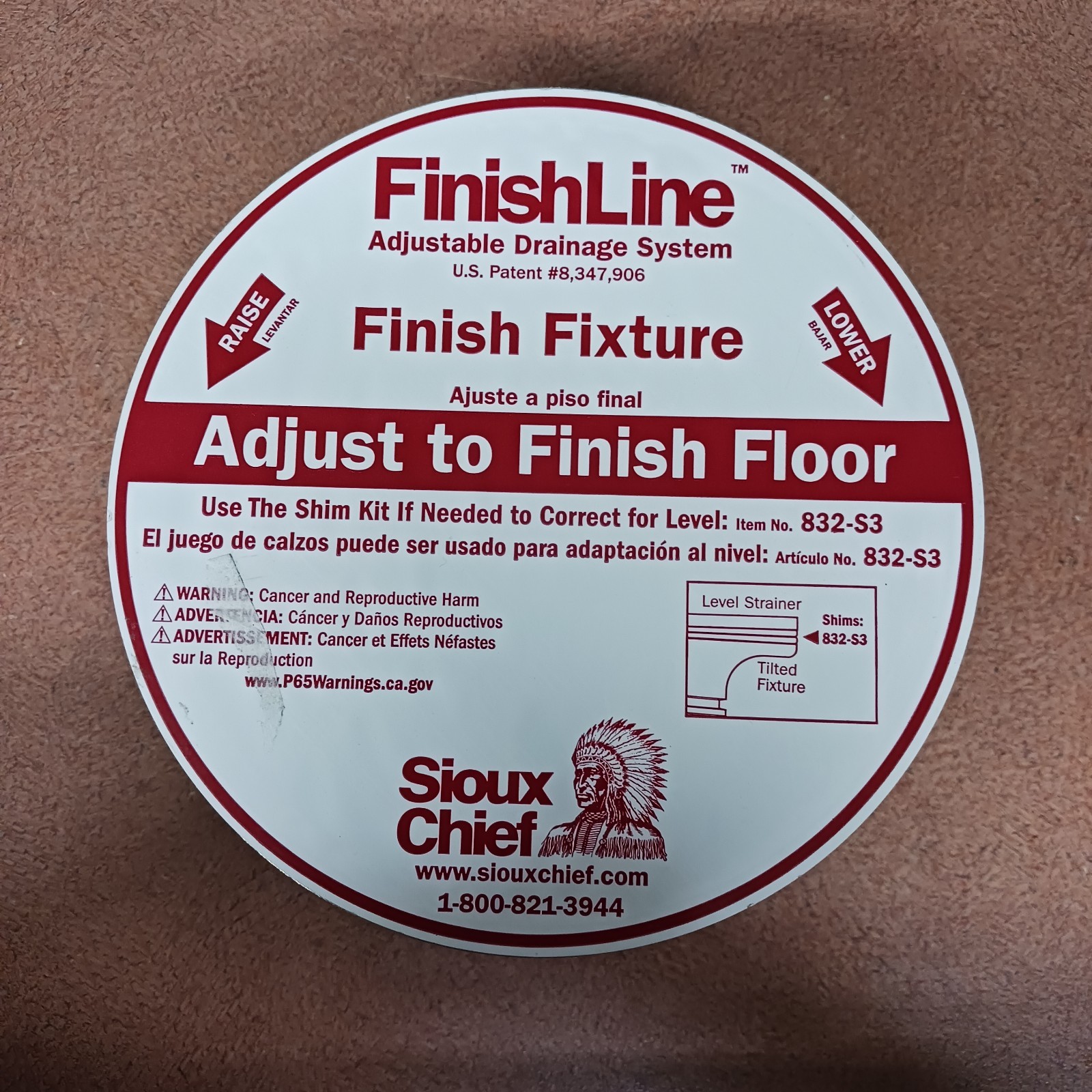 Sioux Chief 832-3HNR FinishLine 3 Inch Adjustable Floor Drain Nickel Bronze