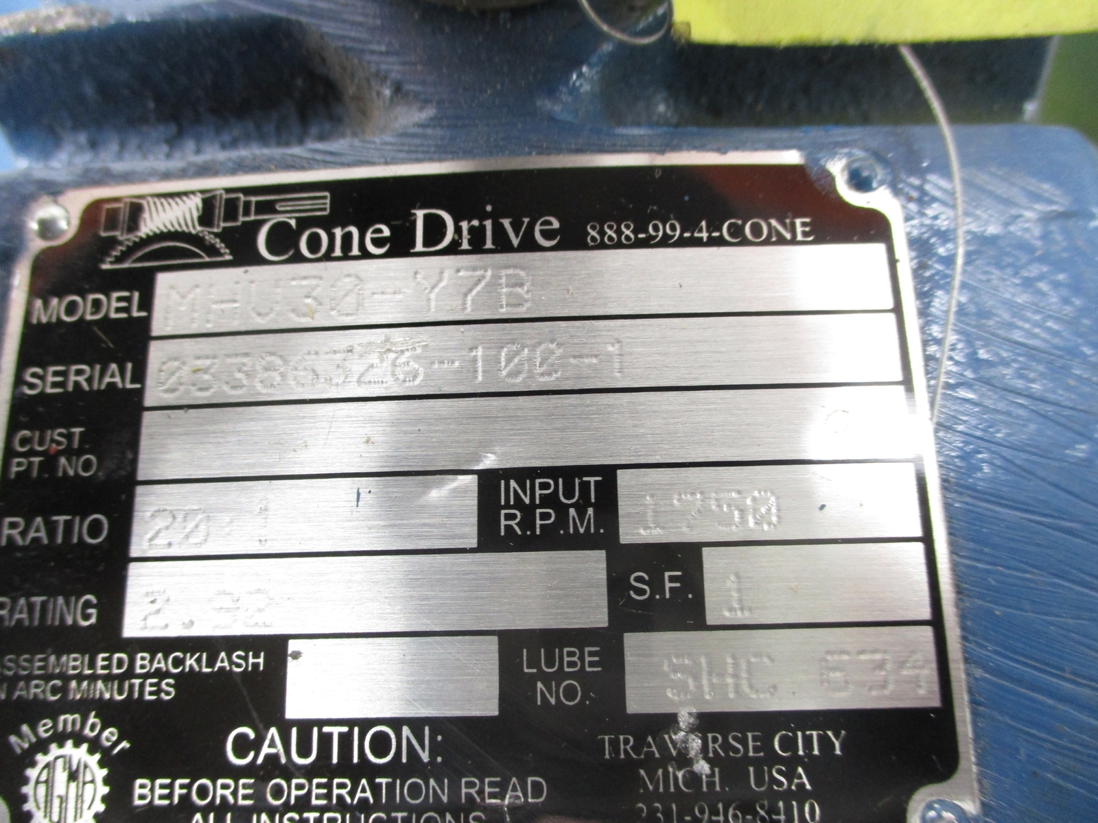 CONE DRIVE MHV30-Y7B NSNP