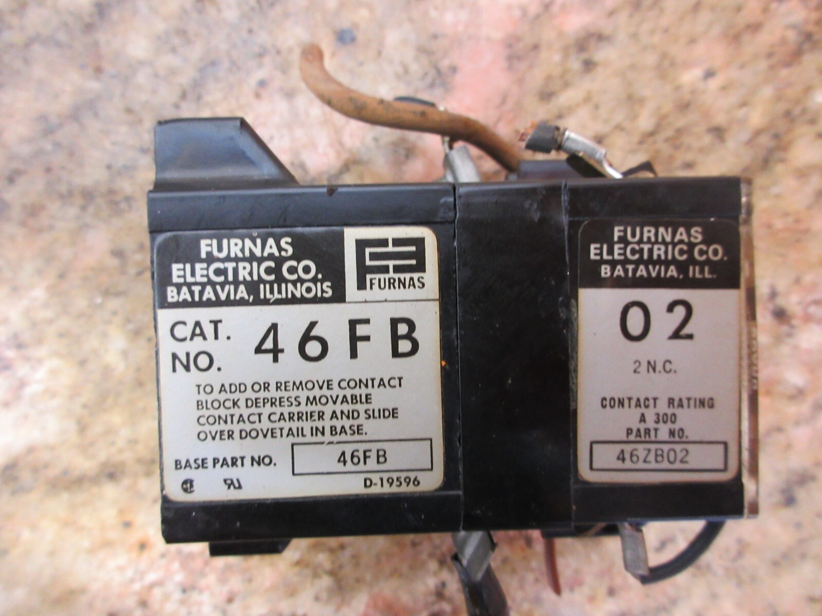 FURNAS ELECTRIC 46FB D-19596 46ZB02 A300 N-3042 75D52516F 2260-32 CONTACTOR