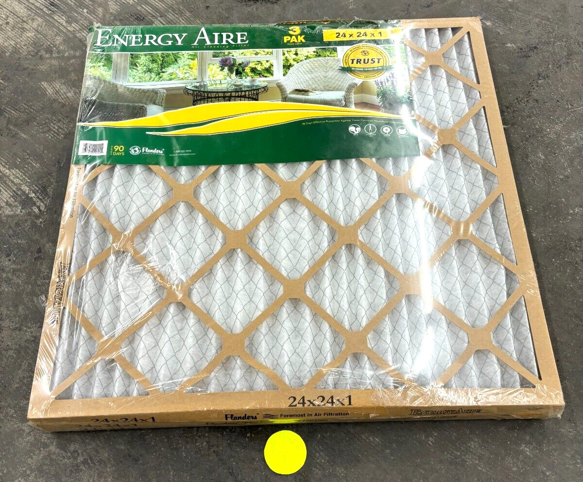 ENERGY AIRE 24″ X 24″ X 1″PLEATED AIR FILTERS LOT OF 3