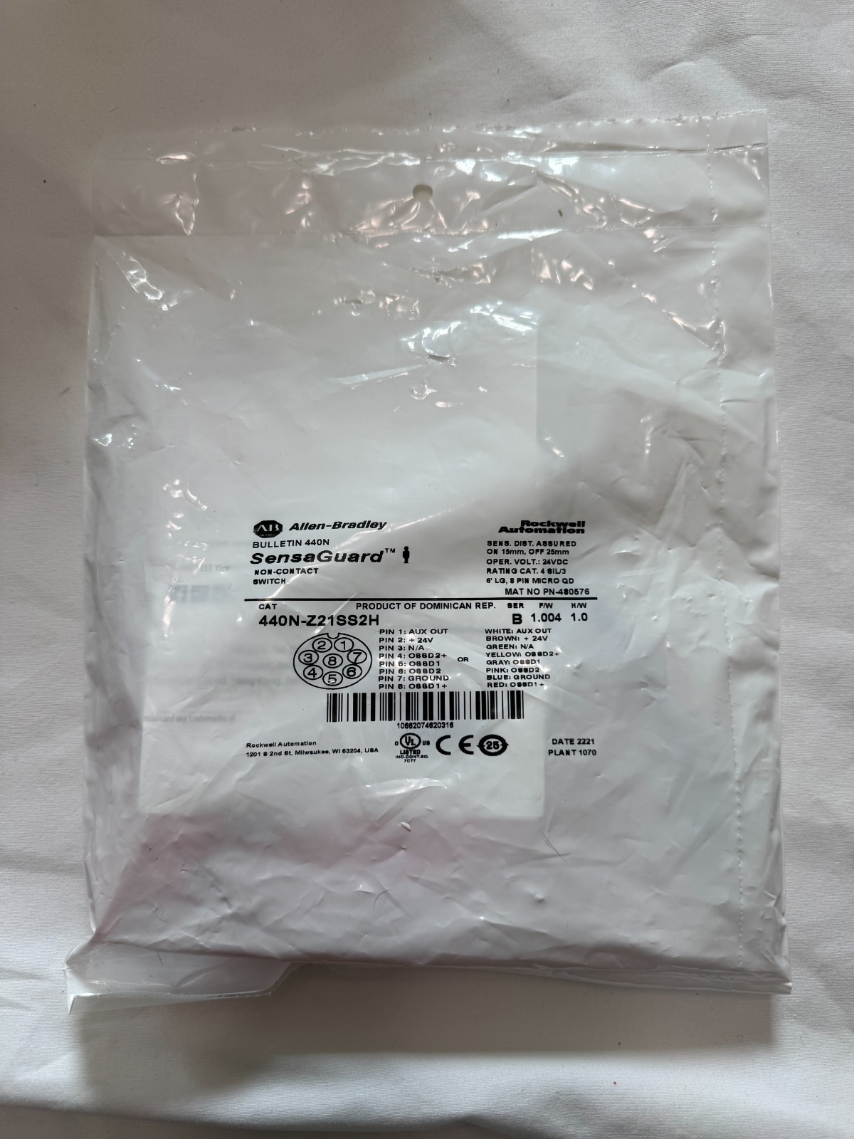 Surplus – Allen Bradley 440N-Z21SS2H SensaGuard Non-Contact Switch SER B
