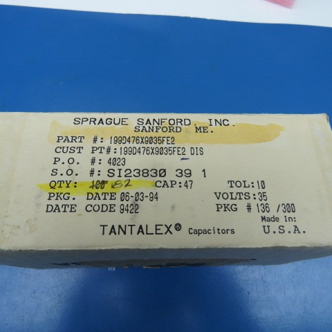 SPRAGUE 199D476X9035FE2 Qty of 14 per Lot 47uF 10% 35V Tant +85C