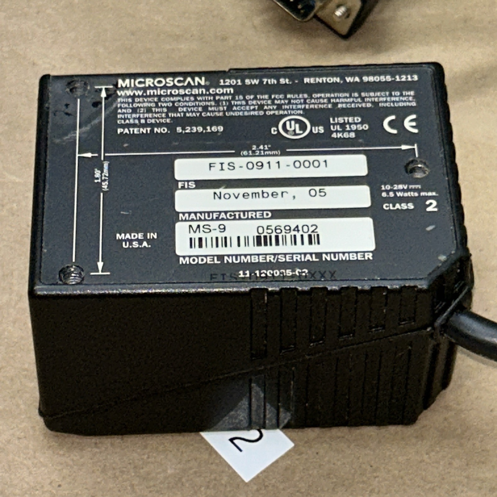 Microscan FIS-0911-0001 Laser Barcode Scanner Fast Shipping In 🇺🇸 + Warranty