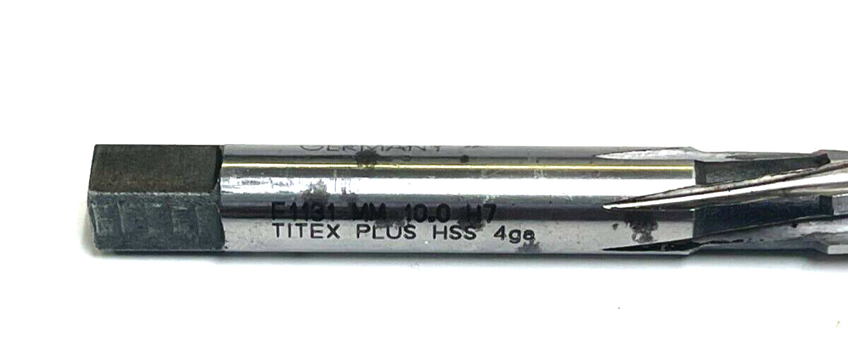 F1131 SHANK REAMER 10.0MM H7 TITEX PLU 4GA HIGH SPEED STEEL