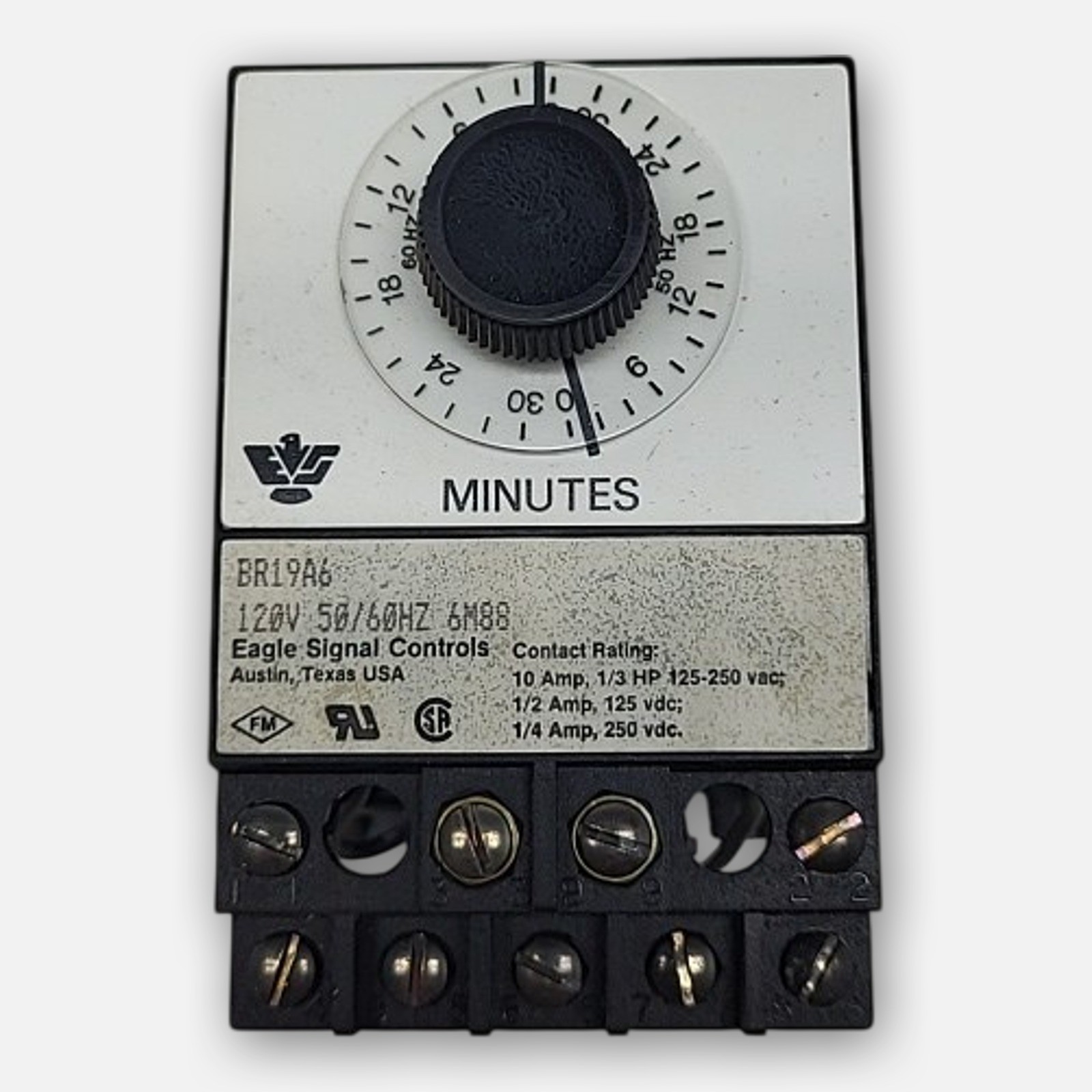 NEW EAGLE SIGNAL BR19A6 ELECTRIC RESET TIMER 10A, 1/3HP, 125-250VC 0-30MIN