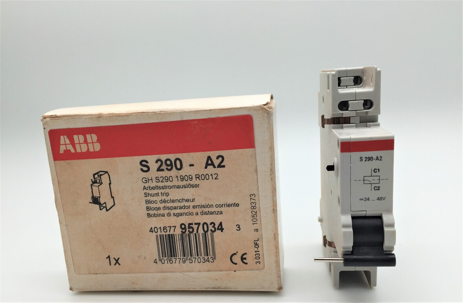 ABB S 290-A2 Shunt Trip C1/C2 24-28V AC/DC Field Mounting Left Side 95734 GH29