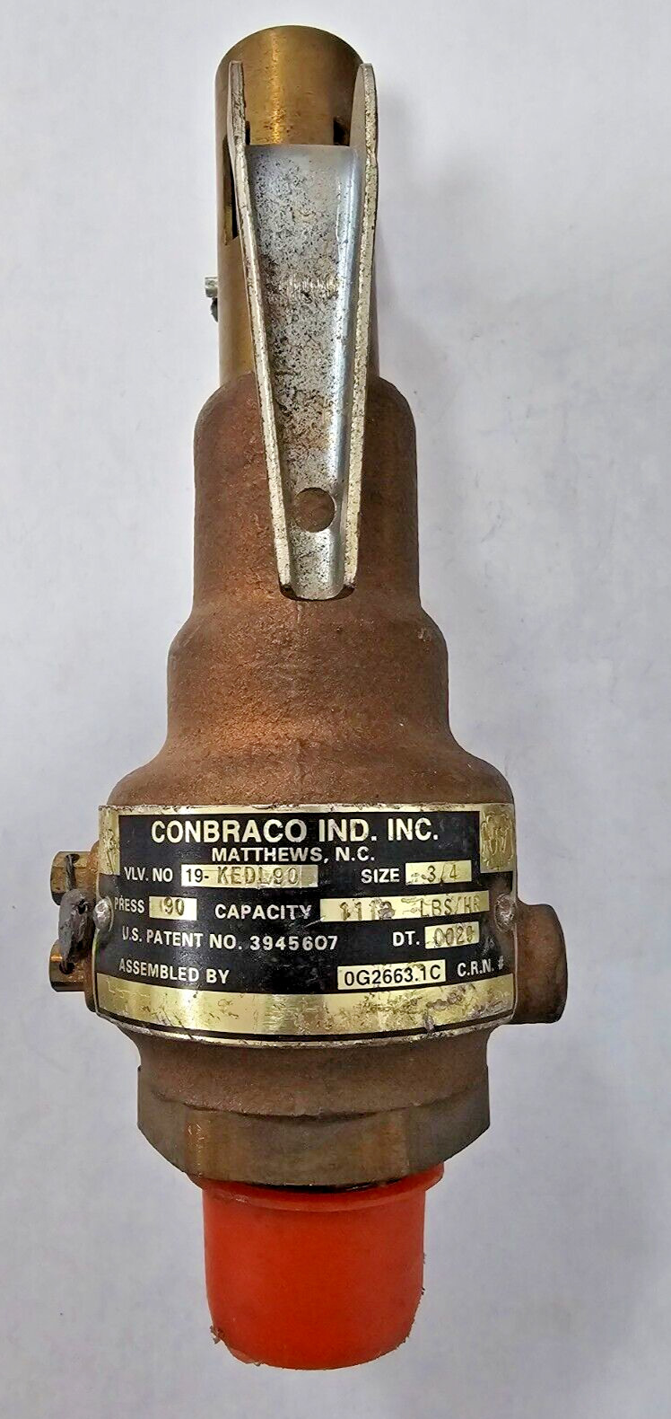CONBRACO IND. INC. 3/4″ 90PSI 1112LBS/HR PRESSURE RELIEF VALVE 19-KEDL90