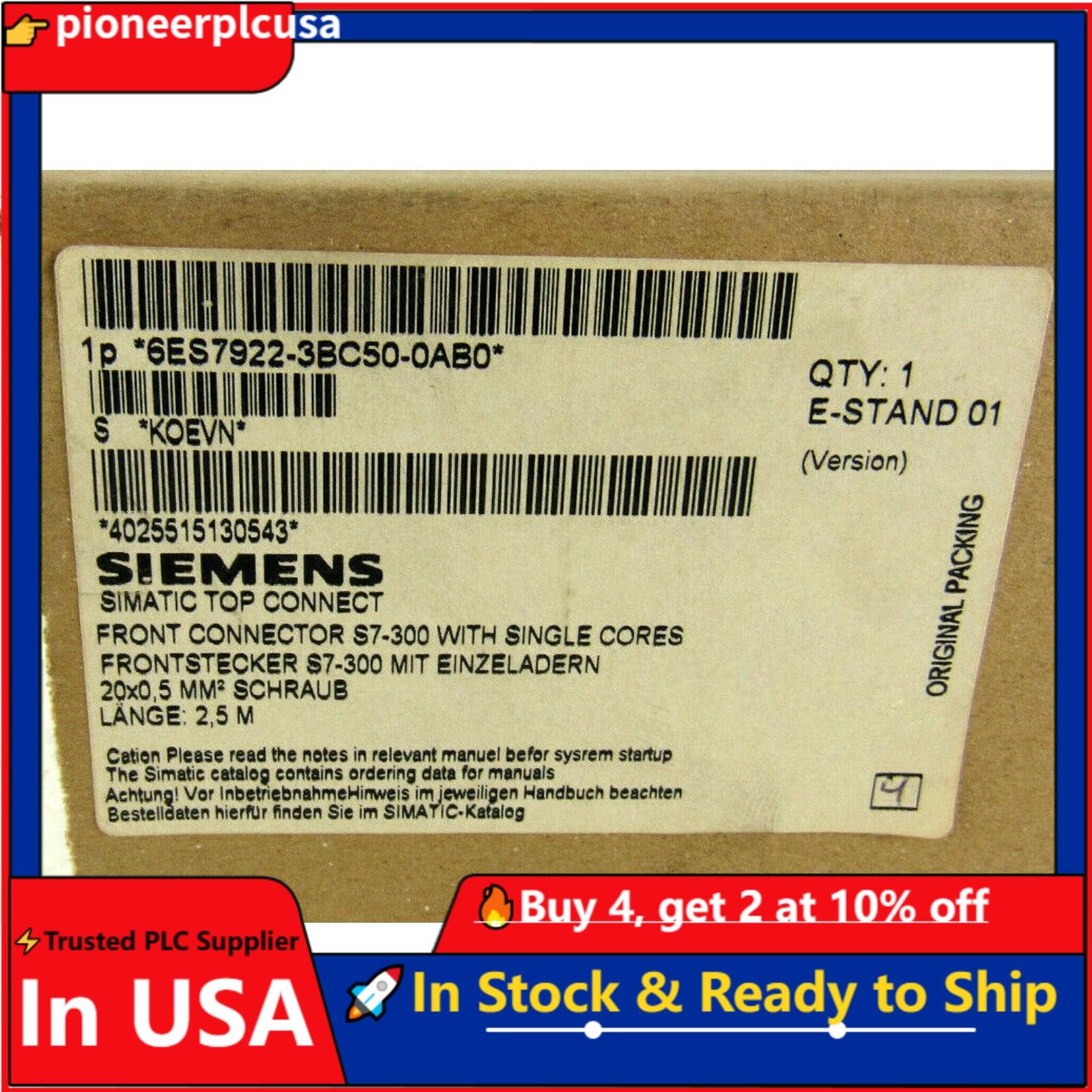 New Siemens Simatic S7 SITOP Connection 6ES7922-3BC50-0AB0 6ES79223BC500AB0