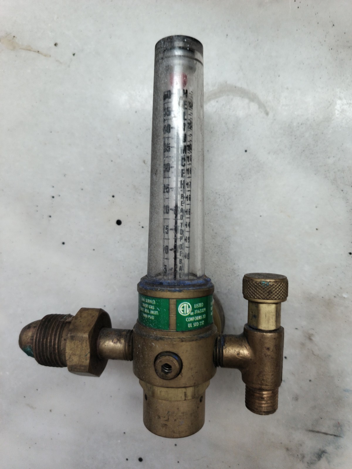 Weldmark HRF 1425-580 FlowMeter, CGA580 (Argon, Nitrogen, Helium, MIG mix, etc.)