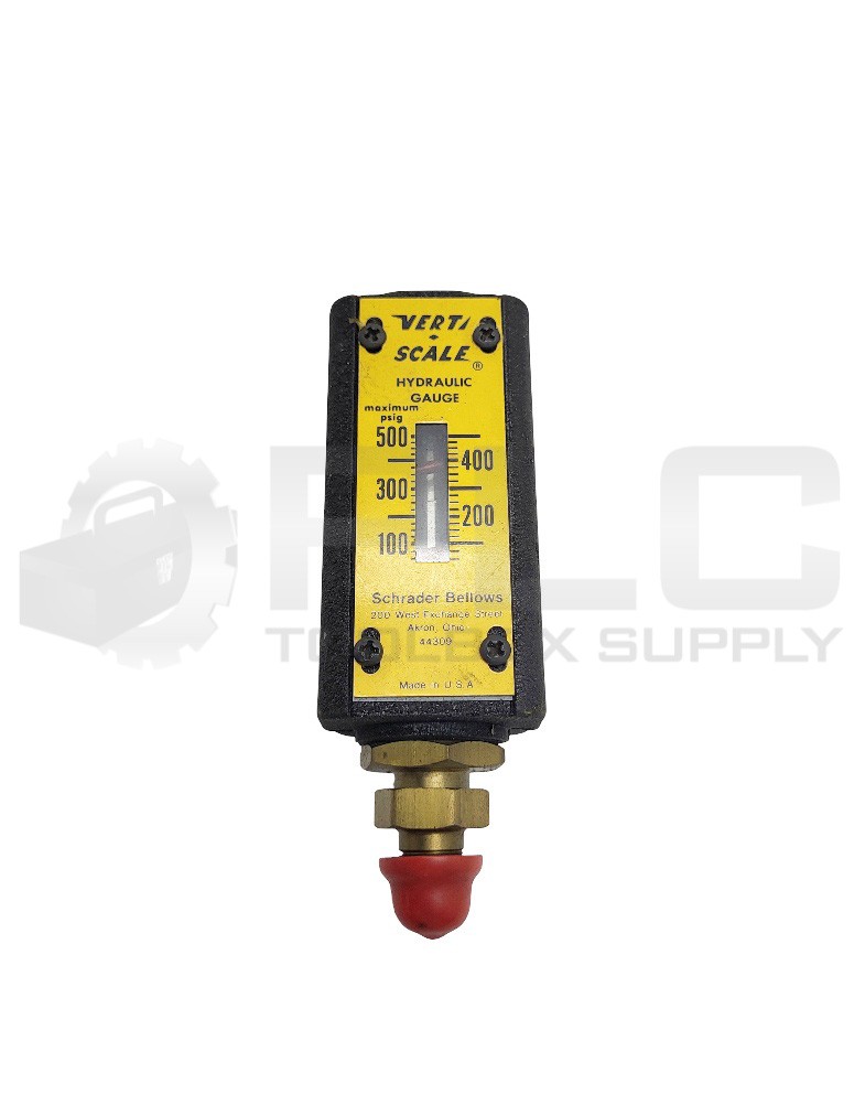 NEW SCHRADER BELLOWS 500-100 HYHDRAULIC GAUGE VERT SCALE