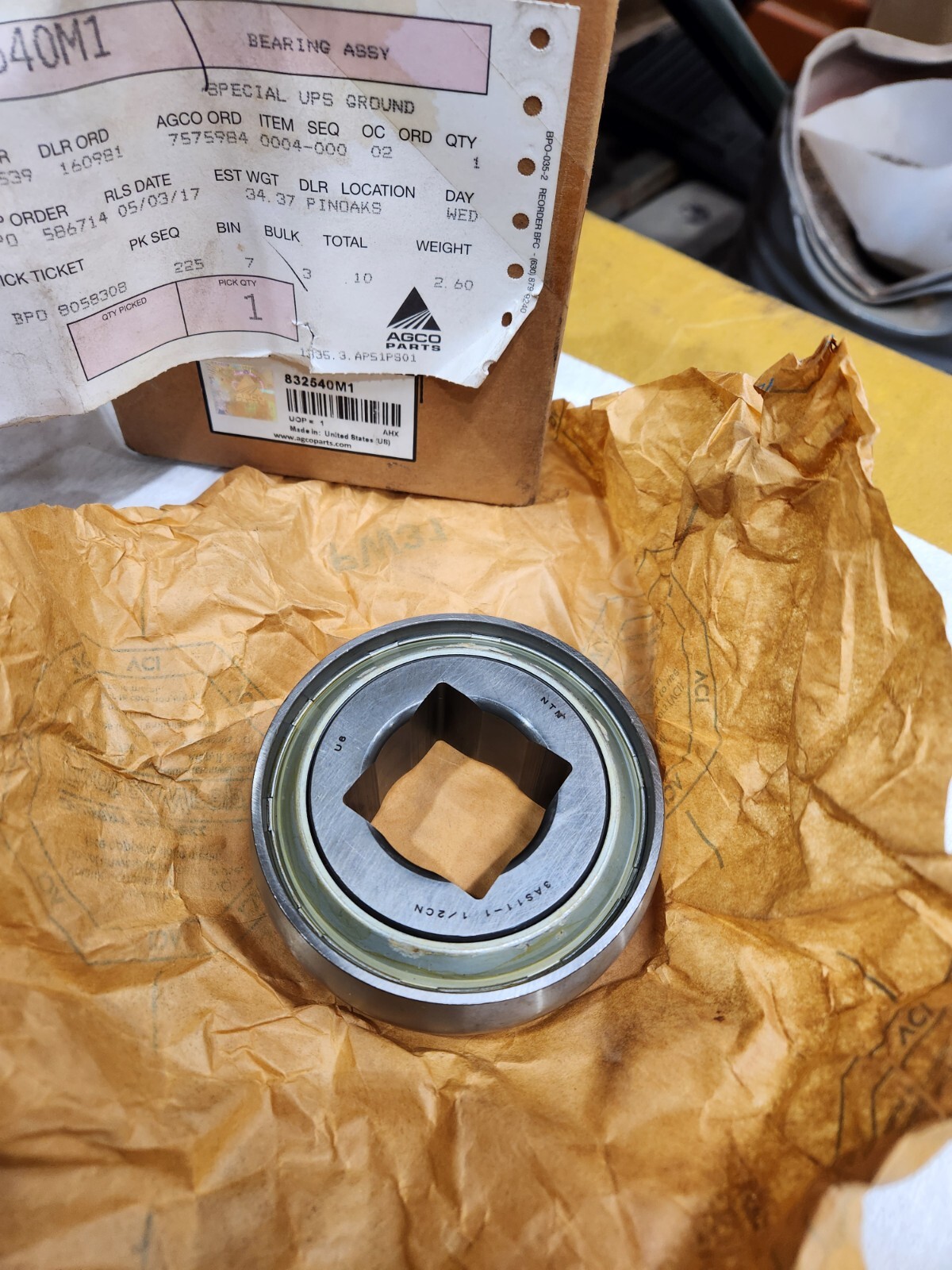Disc Harrow Bearing Spherical Relube AGCO 832540M1