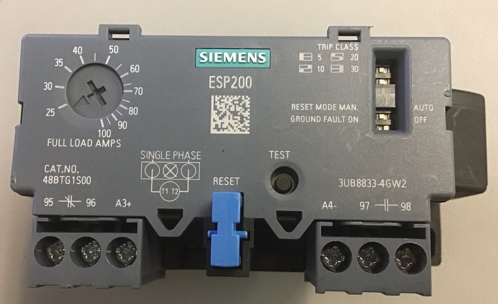 Siemens Solid State Overload Relay 25-100 A 600V AC 48BTG1S00 (b462)