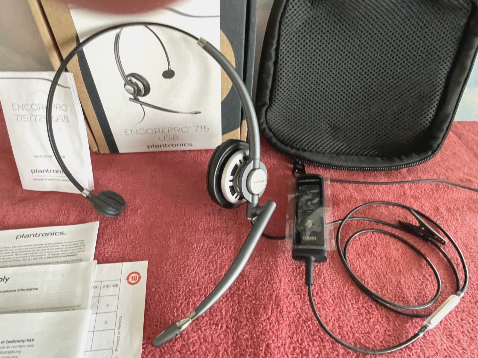 POLY PLANTRONICS ENCOREPRO 715 USB-A MONOAURAL HEADSET HW715 w/ Case – In Box –