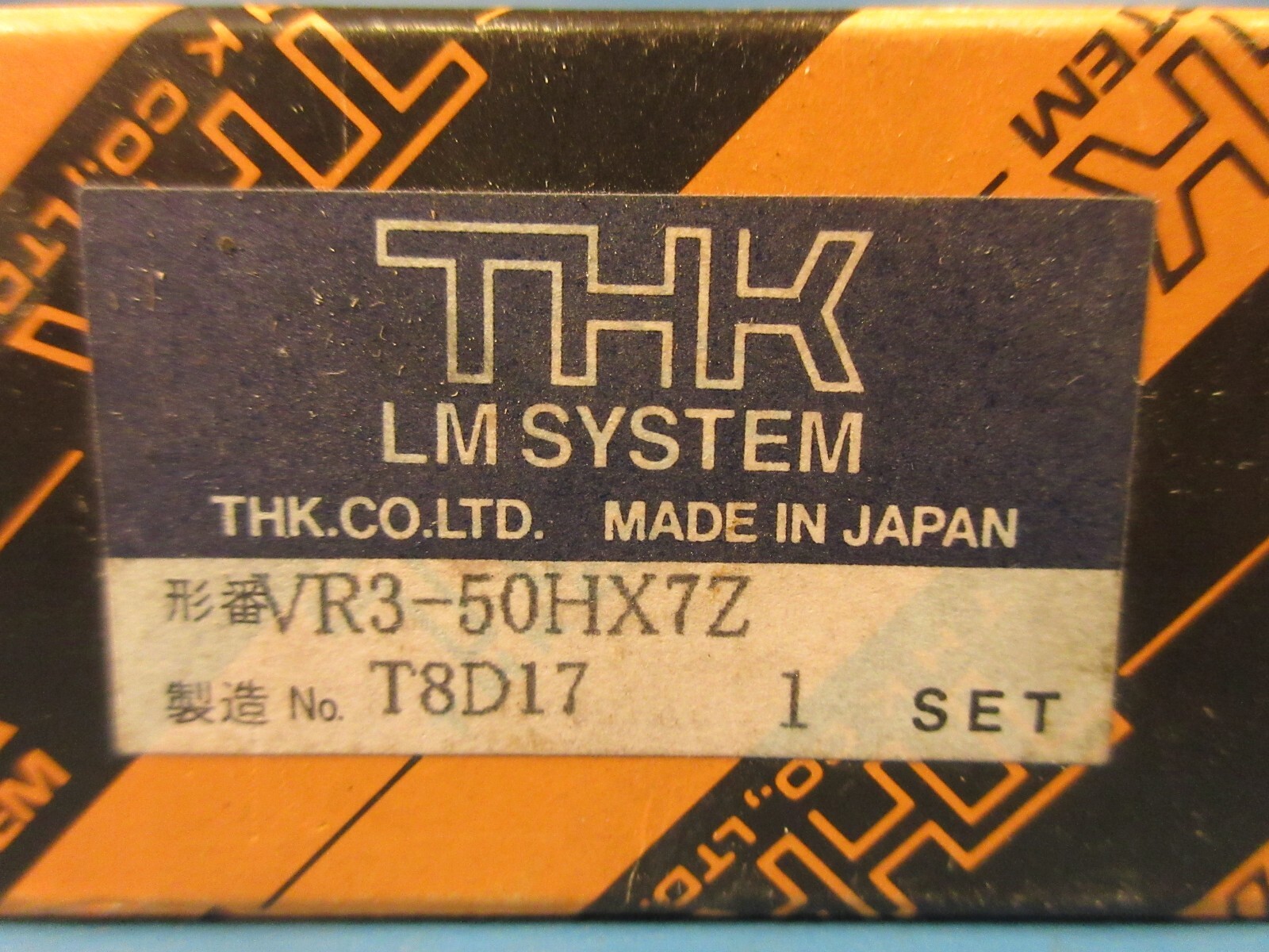 SET THK VR3-50HX7Z, T3050 Cross Roller Guide Set, as pictured