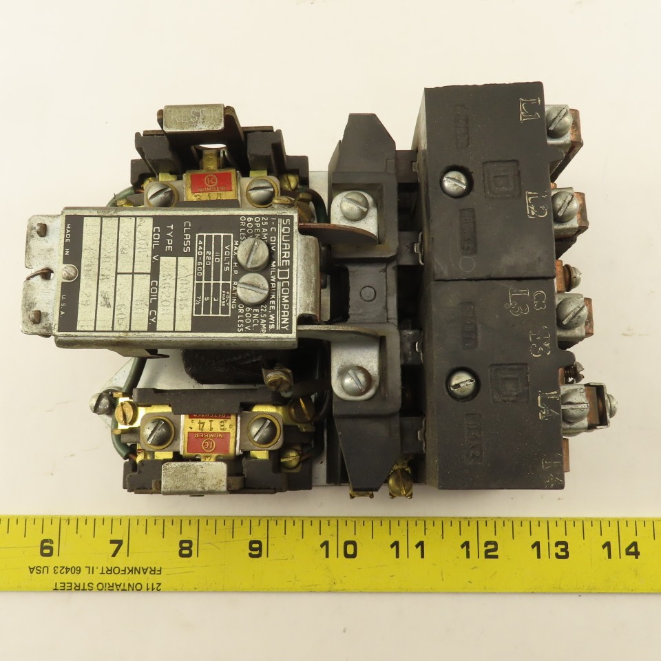 Square D Class 8536 Type SG20B Magnetic Contactor 208/220V Coil