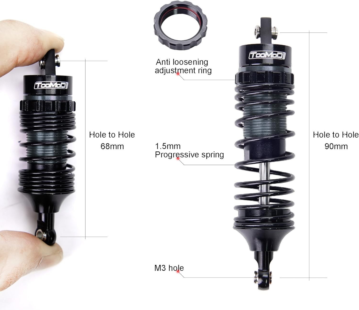 Large caliber shock absorbers suitable for 1/10 RCTraxxas Slash 2WD/4X4