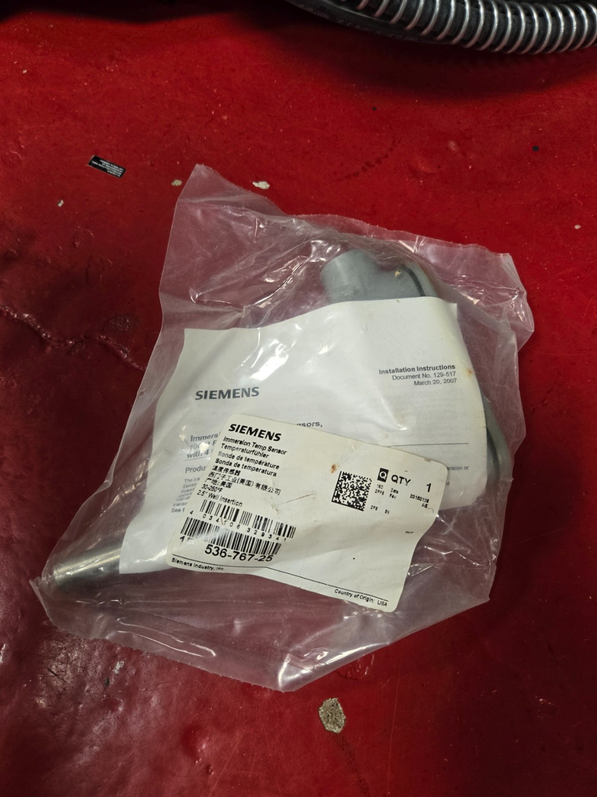 LOT of 3 New Siemens Industry 536-767-25 Immersion Temp Sensor