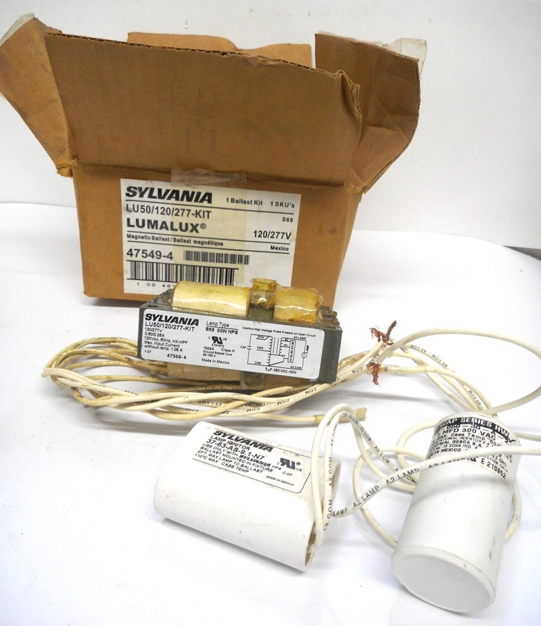 SYLVANIA MAGNETIC BALLAST 47549-4, LU50/120/277-KIT, 50 WATT, 120//277 V, S68