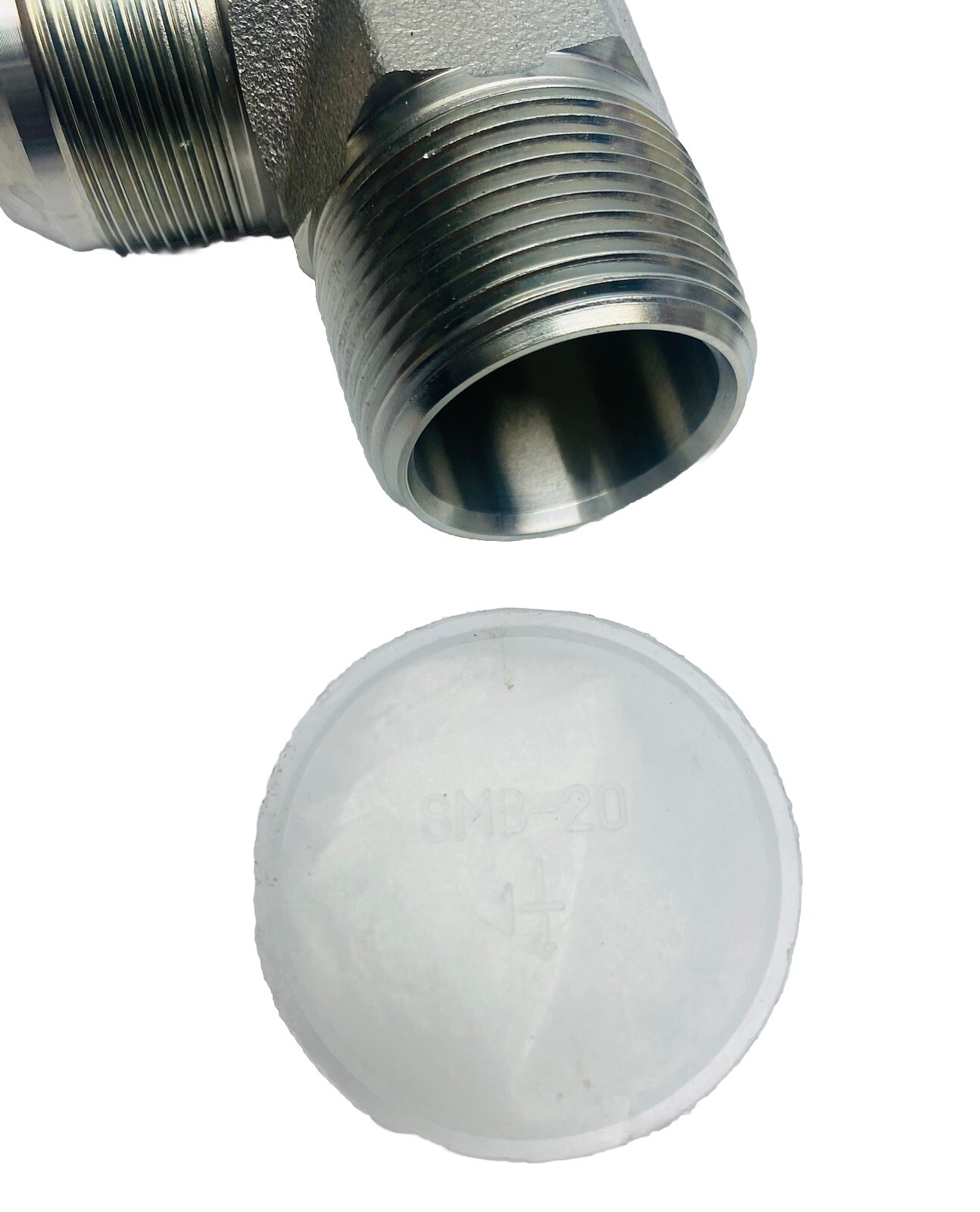 Lot Of 2, SMB-20 1-1/4″ 90° ELBOW HYDRAULIC MALE X MALE JIC PIPE SMA-20 1-5/8